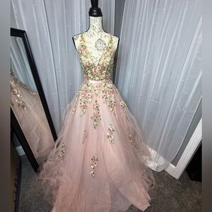 Mori Lee Floral Ball Gown Size 4
